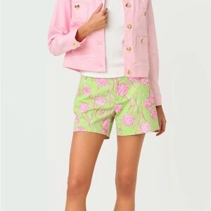 Lilly Pulitzer Callahan mid rise shorts pistachio macaron alina